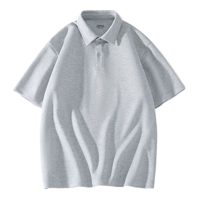 Baleno Short-Sleeve Polo Shirt, Summer Loose Breathable Trendy Versatile Half-Sleeve T-Shirt, Commuter Casual Solid Color Lapel Clothing