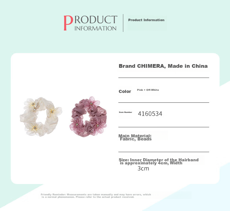 CHIMERA 2-Piece Hair Ties, Flower-Shaped Hair Bands, Bun Holders, Ponytail Holders, Hair Accessories, Elastic Bands for Women, Mid-Autumn Festival Gift 17
