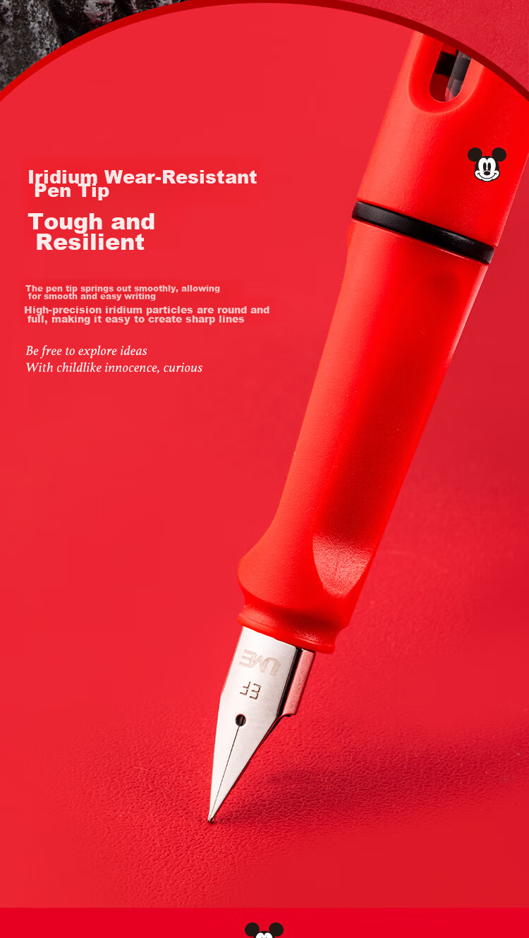 Disney Student Fountain Pen Posture Correction Pen Refillable Erasable Ink for Grades 3-6 Birthday Gift Stationery Reward for Boys and Girls 4
