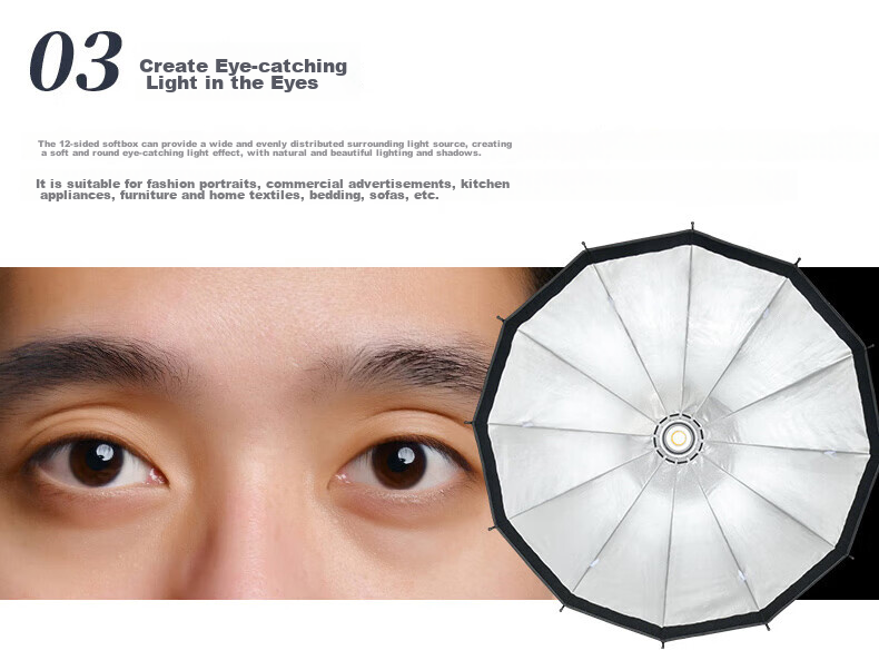 JINBEI Φ65/85/105CM Deep Diffusion Softbox, Softbox Accessory, Photography Light, LED Continuous Light, Flashlight, Studio Equipment, Φ65CM Deep Diffusion Softbox 9