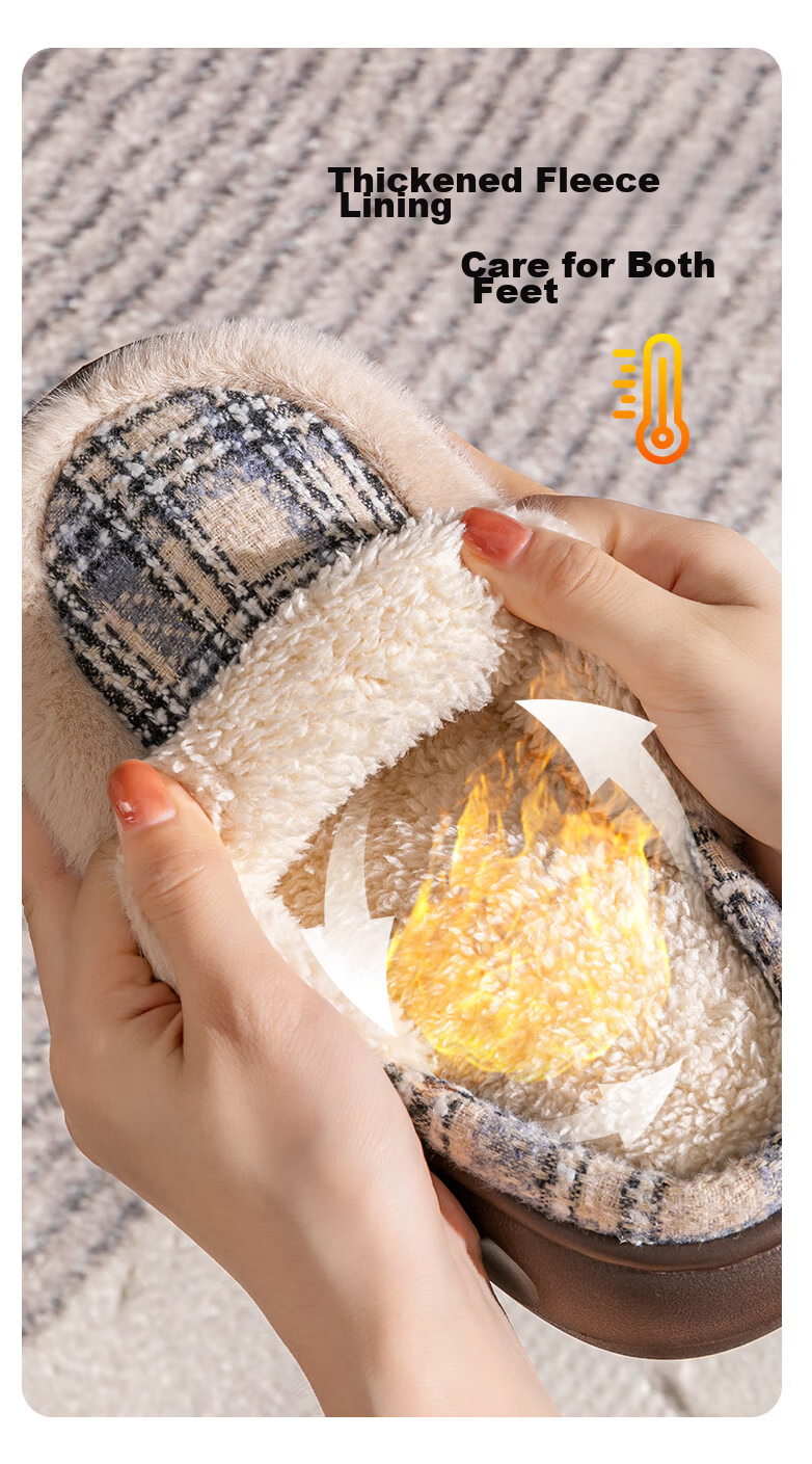 Paul Frank Cotton Slippers for Men And Women, Autumn And Winter Couple Warm Thick-Soled Cotton Shoes, Home Slippers, 131 Gray Men's Size 270 3