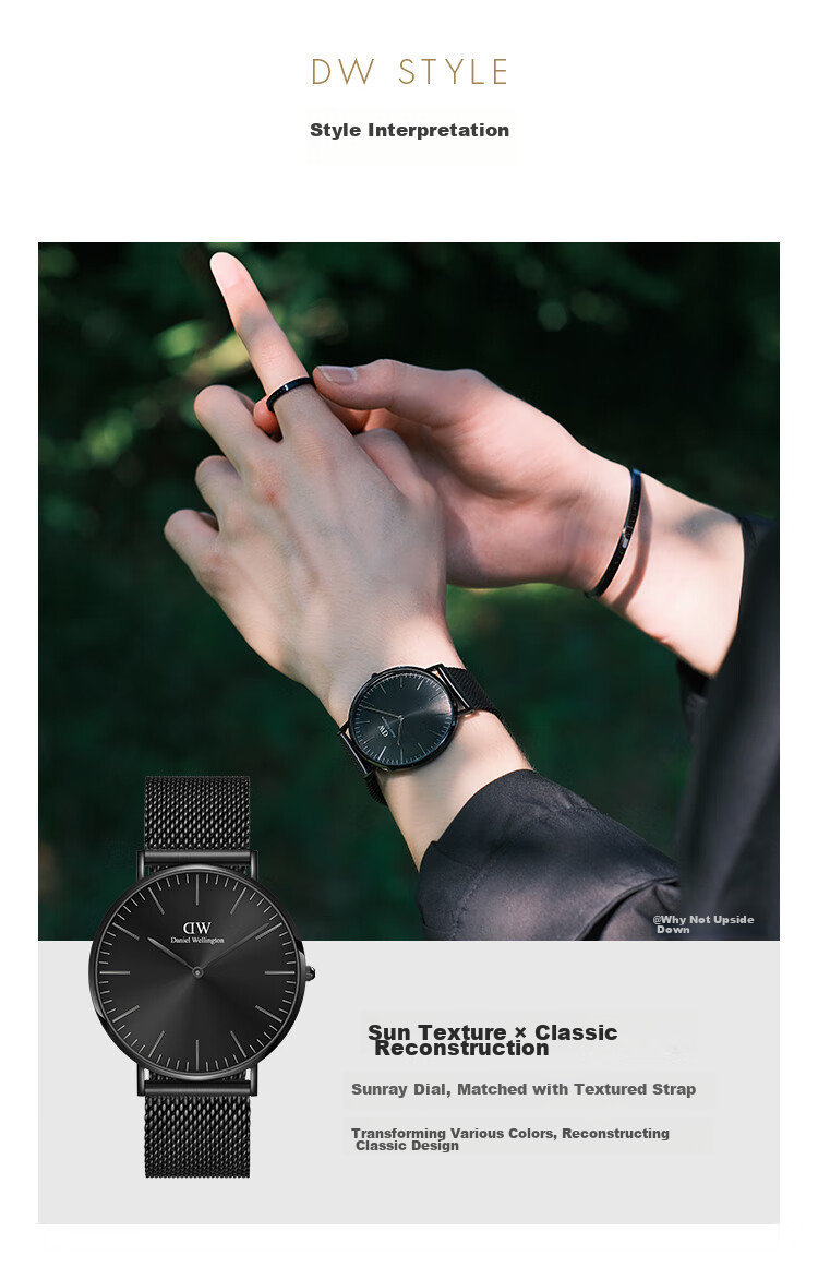 Daniel Wellington DW Men's Phantom Series Quartz Steel Band European and American Wristwatch Gift Box Birthday Present for Boyfriend DW632 4