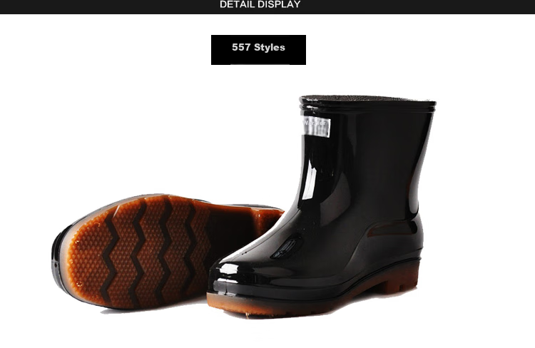 Warrior Men's Low-Top Adult Rain Boots, Rubber Shoes, Waterproof Shoes, Water Boots HXL57-S, Black Single Layer, Size 43 6