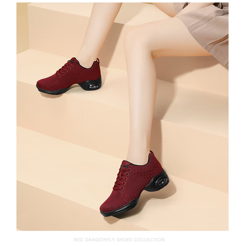 RED DRAGONFLY Dance Shoes, Mesh Square Dance Shoes for Women, Jazz Modern Ballroom Dance Shoes, C0TTN04211 10