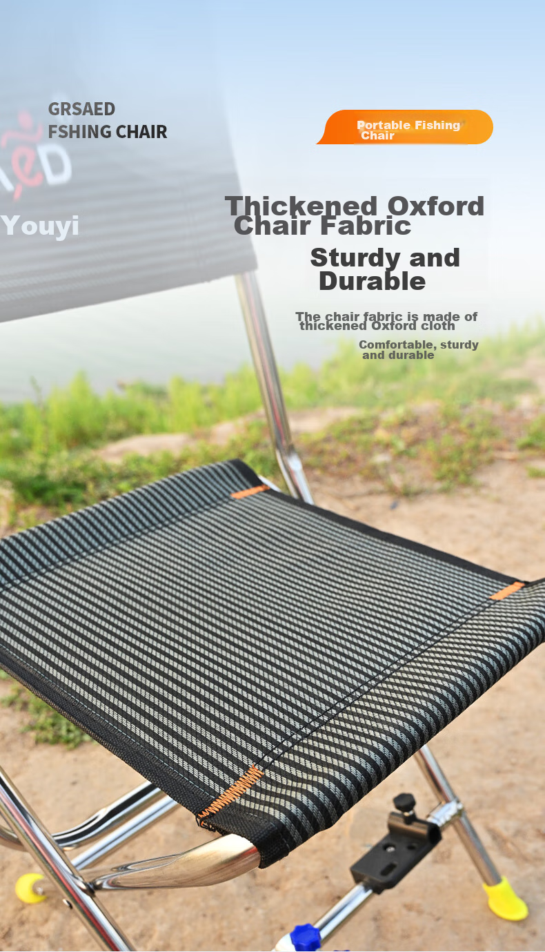 Grsaed Fishing Chair, Outdoor Portable Folding Chair, Stool, Thickened Leisure Chair, Outdoor Fishing Chair with Gun Rest Stand 12
