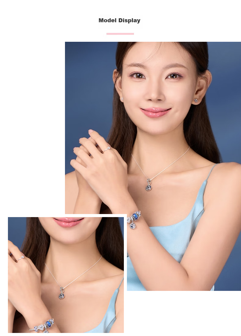 Pandora Starry Sea Necklace Set, Blue Starry Sky And Moon, Birthday Gift for Girlfriend 6
