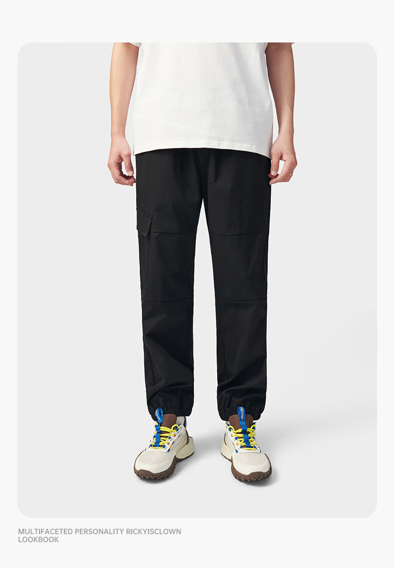 TECTOP Outdoor Lightweight Casual Pants, Couple's Loose-Fit Trousers 2412293XX Men's Classic Black L 25