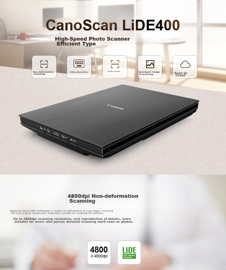 Canon CanoScan LiDE300 High-Speed Photo Scanner Practical (4-Button Operation, for Home/commercial Use) 1