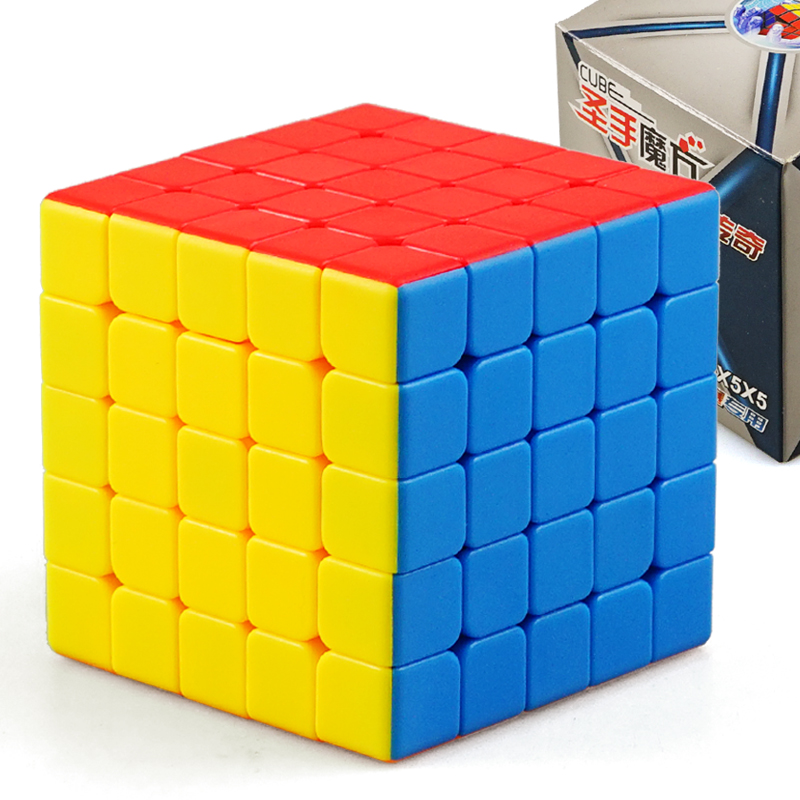 Shengshou 5x5 Speed Cube Competition-Grade Children's Puzzle Toy without Stickers, Includes Tutorial, Birthday Gift, Colorful