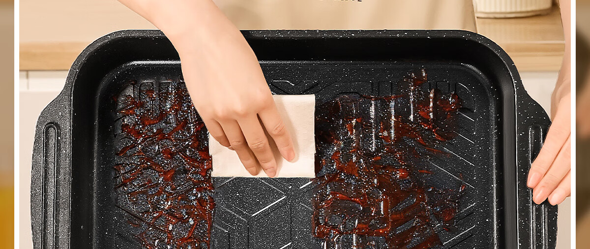 PAKCHOICE Rectangular Fish Grilling Pan with Lid, Specialized Grill Pan for Induction And Gas Stoves, Carbon Steel Non-Stick Baking Tray for Home Use 21