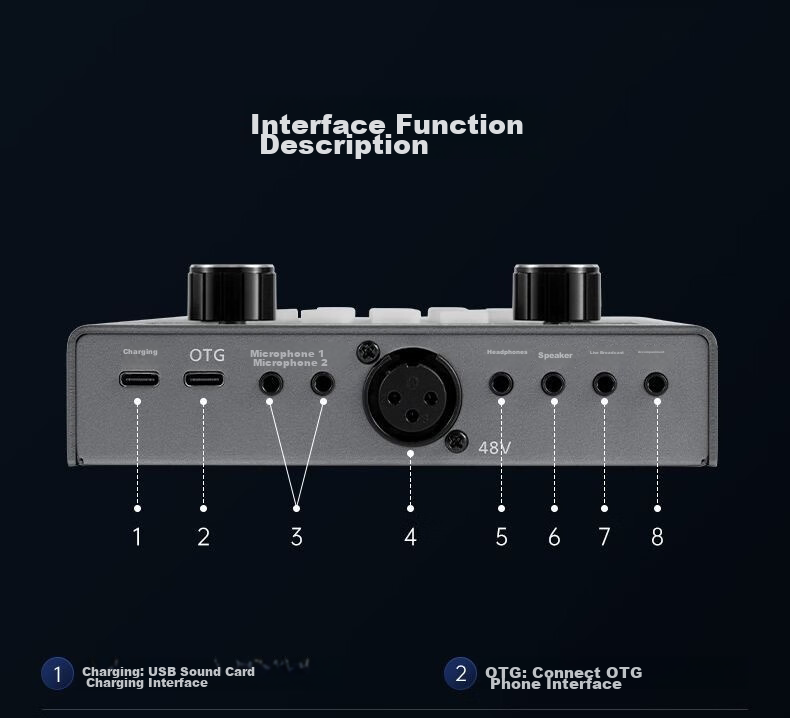 Feilipu Mobile And Computer Compatible Live Streaming Sound Card Bluetooth Accompaniment Professional Live Streaming Equipment Plug And Play Live Recording DLM3025C Sound Card + Handheld Microphone Complete Set 34