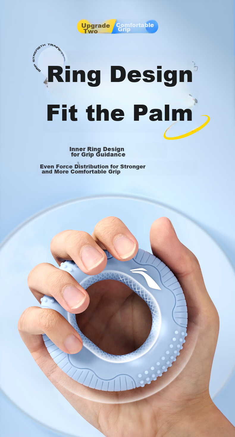 Li-Ning Finger Grip Ring Hand Rehabilitation Training Hand Strengthener for Men And Women, Silicone Finger Strengthener, Stress Relief Arm Strength Exercise Device, Portable 4