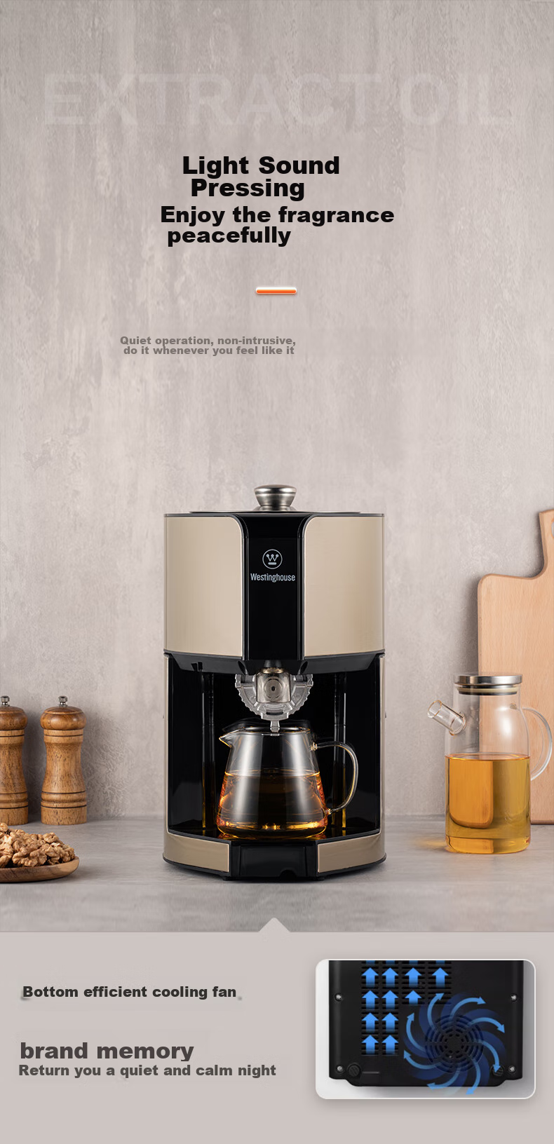 Westinghouse Automatic Home Vegetable Oil Press, Intelligent Cold And Hot Dual-Press Small Stainless Steel Oil Extractor WOP-KP0202 17