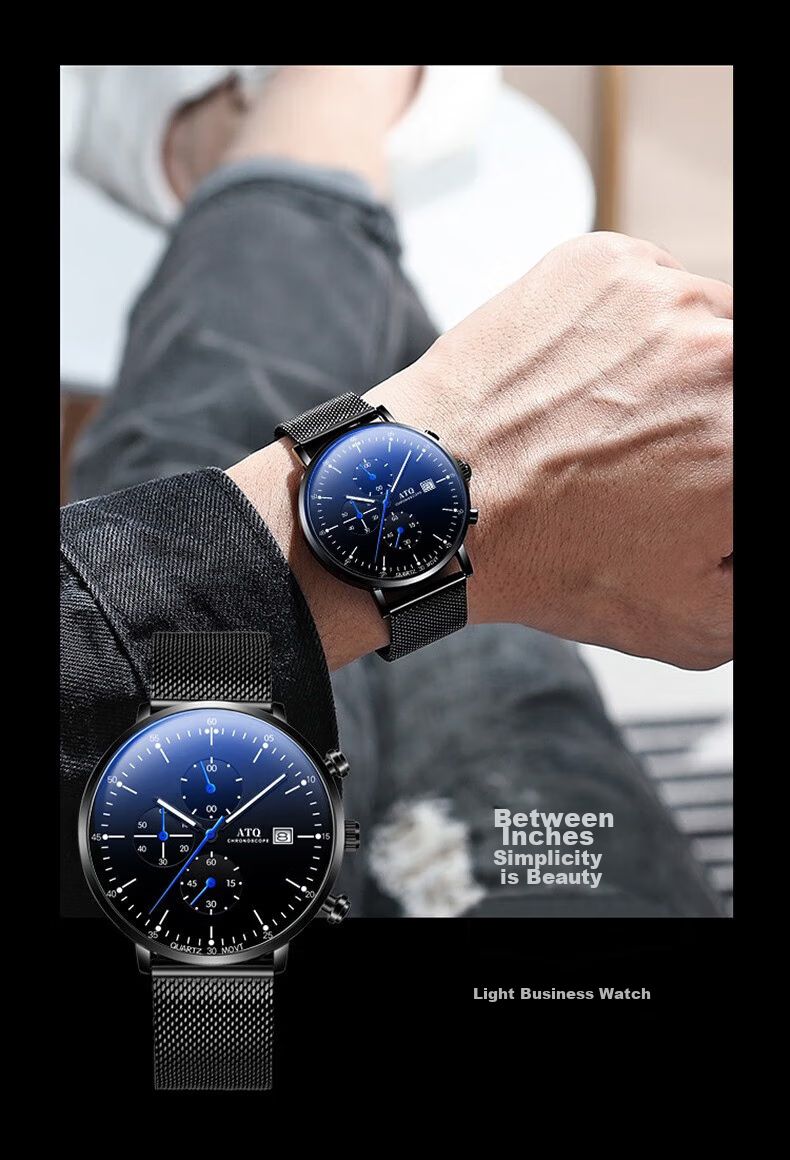 ATQ Swiss Ultra-Thin Watch for Men, Top Ten Brands, Luminous, Water-Resistant, Mechanical Style, New Year And Valentine's Day Gift for Boyfriend Or Husband 4