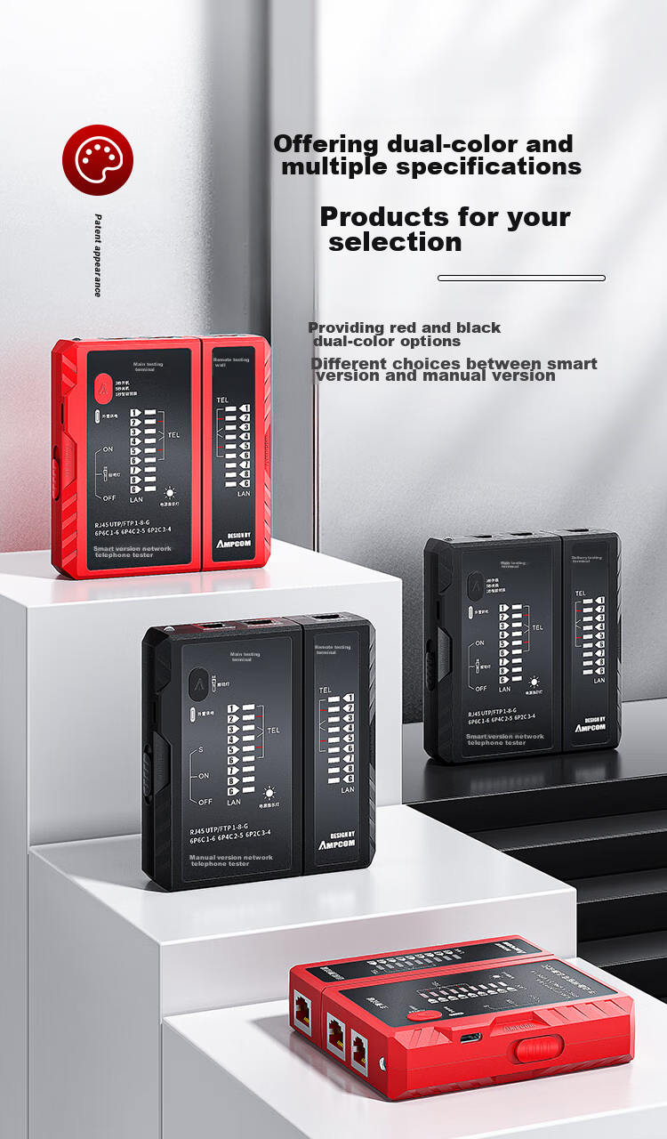 AMPCOM Network Cable Tester, Multifunctional RJ45 Connector Network Cable Tester with Charging POE Anti-Burn, RJ11 Telephone Line Intelligent Detection Tool AMBKZRJ4511 14