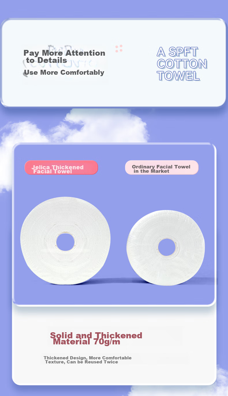 Grace Disposable Face Towels, Thickened, for Mothers And Babies, Dual-Use Wet And Dry, Soft Cotton Wipes, Pearl Pattern, Absorbent Facial Cleansing Wipes, 60 Sheets Per Pack 12
