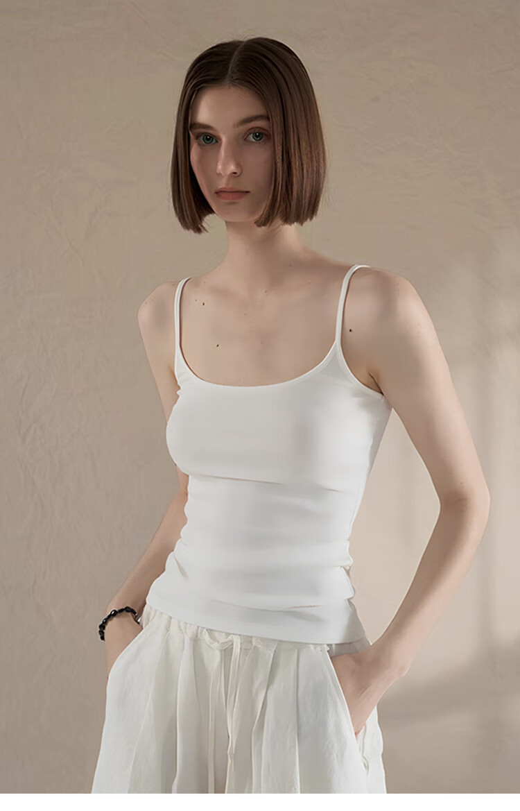 LangSha Women's Summer Camisole Tank Top, Slim-Fit, Figure-Flattering, Sleeveless Undershirt, Large Size, Inner Wear 1