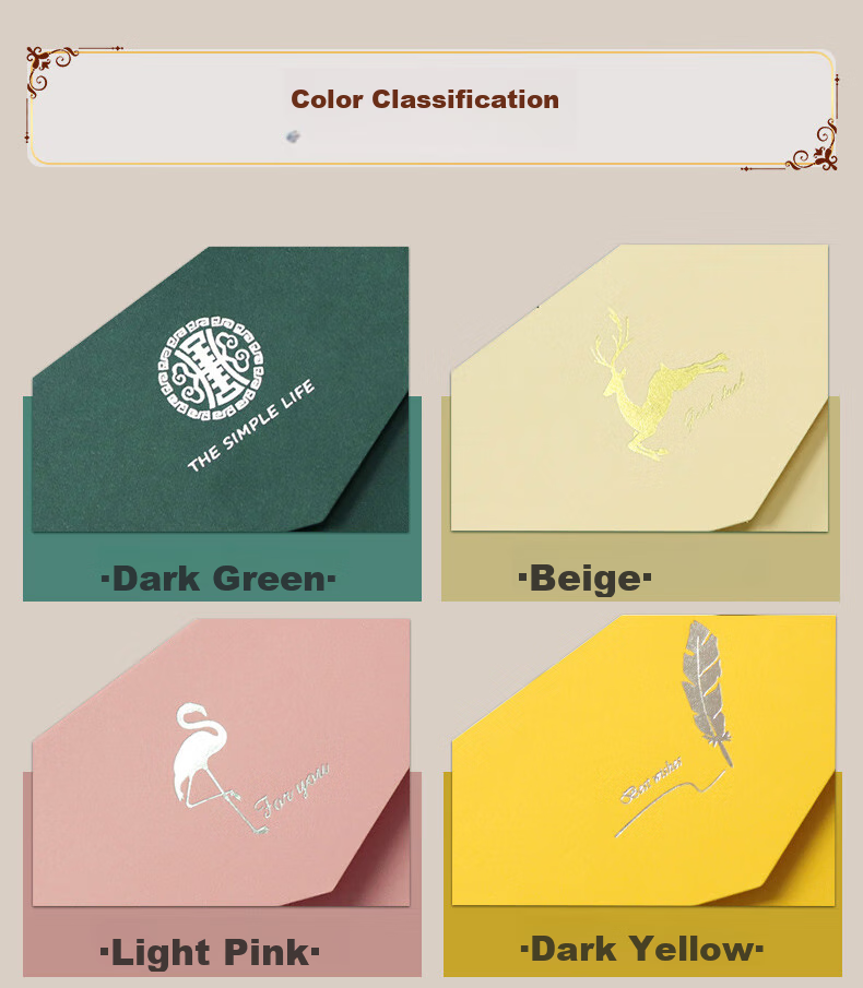 Befon Colorful Envelope And Letter Set, Teacher's Day European Vintage Gold-Stamped Love Letter Exquisite Birthday Card Thickened Postcard Gift for Teachers, 33-Piece Set 0709 11