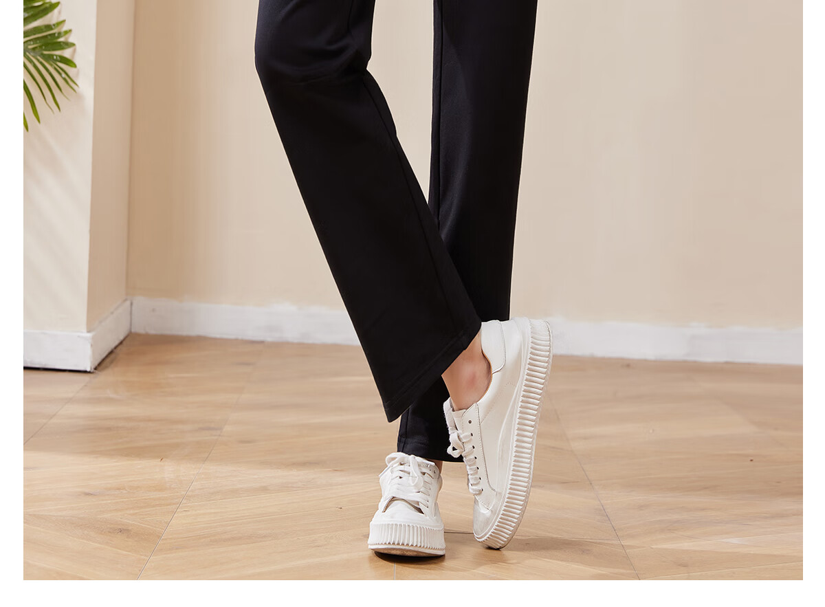 Chushen Women's Casual Pants, Student Sweatpants, Solid Color High-Waist Straight-Leg Trousers, Simple Sweatpants, Long Pants S13KR1034 10