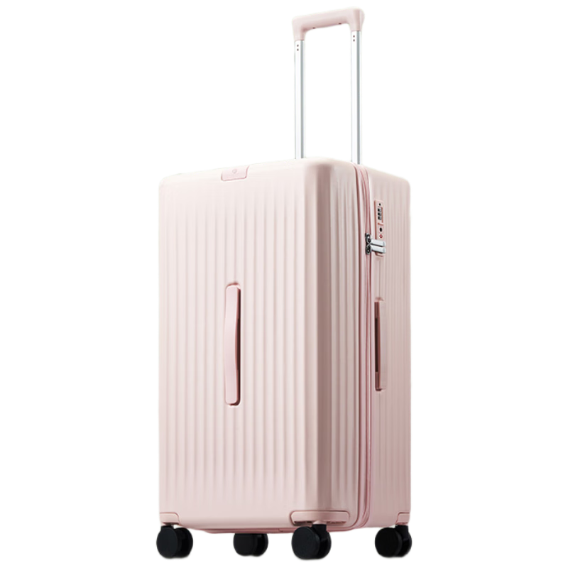 JD Original "Hard Candy" Luggage, Large Capacity PC Suitcase with Wheels for Men And Women, Travel Essential Carry-On, Peach Pink, 26 Inches