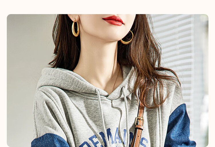 Dme [Letter Print Sweatshirt], Autumn Commuter Hooded Drop Shoulder Printed Long Sleeve, Slightly Elastic Loose Sweatshirt for Wome 4