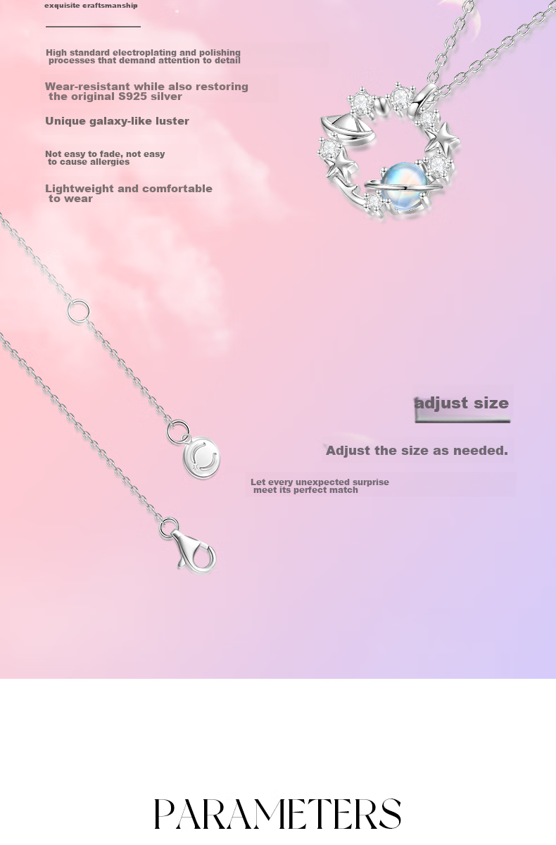 Fanci Romantic Planet Necklace for Women with Silver Planet Pendant, Luxurious High-End Birthday Gift for Girlfriend 3