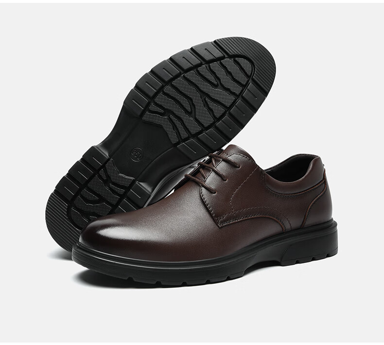 HLA Leather Shoes, Men's Formal Dress Shoes, Business Heightening Derby Shoes HAAPXM1EBH081, Black Heightening, Size 39 33
