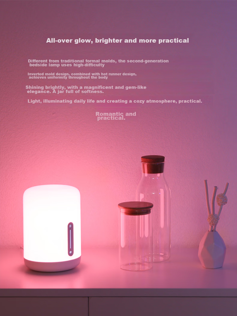 Mijia Bedside Lamp 2 Smart Desk Lamp Bedroom Colorful Soft Light Night Light Creative Gift Lighting Touch-Controlled Voice-Adjustable Dimming 2