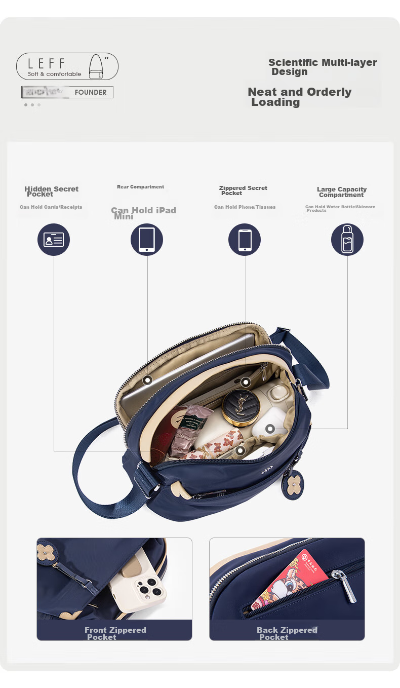Laifu Women's Crossbody Bag, Fashionable Pillow Bag, Lightweight Versatile Mom Bag, Casual Shopping Shoulder Bag, Birthday Gift 14