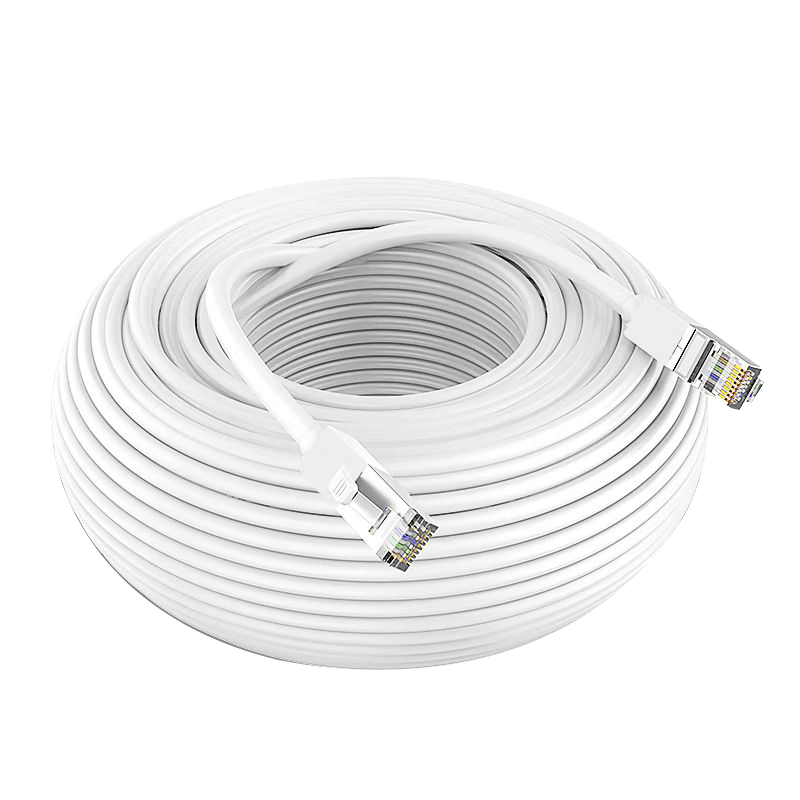 Rongweisheng Indoor Cat5e Ethernet Cable, Engineering And Home Use, Computer Broadband Monitoring, Pre-Made Network Patch Cord, 50 Meters Gigabit High-Speed Network Connection Cable, White, RWS-CPWX