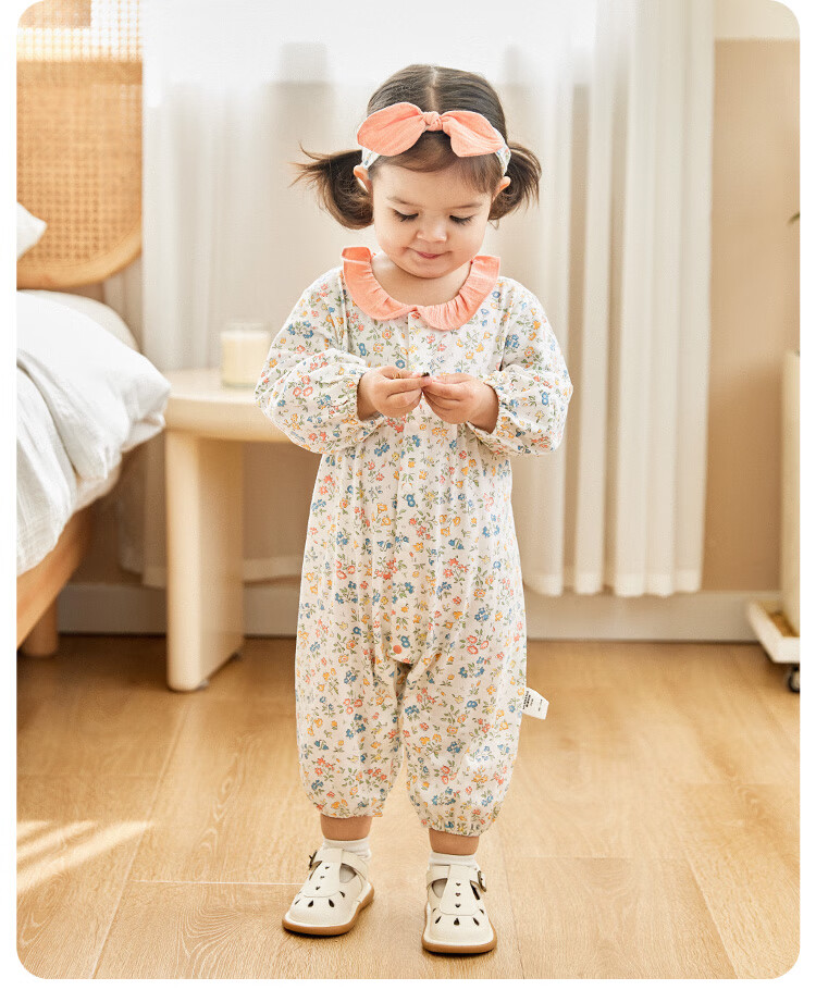 Wismorni Baby Romper Summer Newborn Princess Jumpsuit Stylish Full Moon Outfit for Baby Girls 3