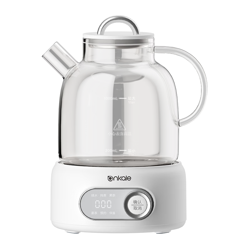 Ankale All-Glass 0 Glue 0 Coating 0 Splicing Health Pot, Stewing And Boiling Two-In Multifunctional Fully Automatic Constant Temperature Integrated 24-Hour Insulation Kettle AJL-YS15 with Built-In Filter Spout
