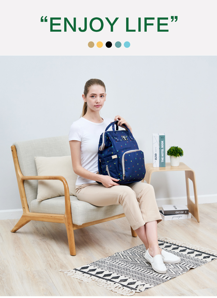 LYUBA Multifunctional Large-Capacity Mommy Bag, Work Backpack, Breast Milk Storage Bag, Fashionable Mom Bag HY1706 Camouflage Gree 14