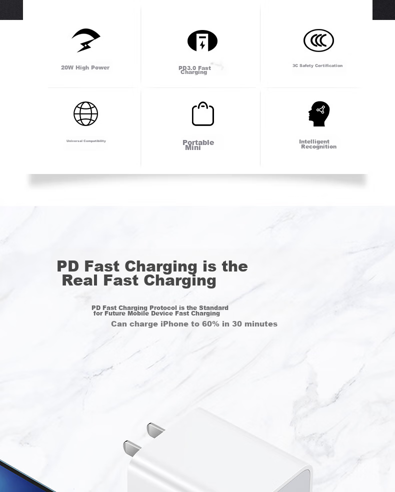 Bkayp Compatible with Apple Charger, 20W Full Series PD Fast Charging, USB-C Phone Tablet IPad Flash Charging Headphone, IPhone17-8/iPad/Watch/AirPods 2