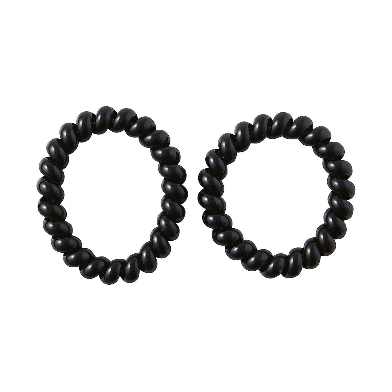 MUJI Rubber Hair Tie, Elastic Band, Ponytail Holder, Leather Cover, Black Hair Tie