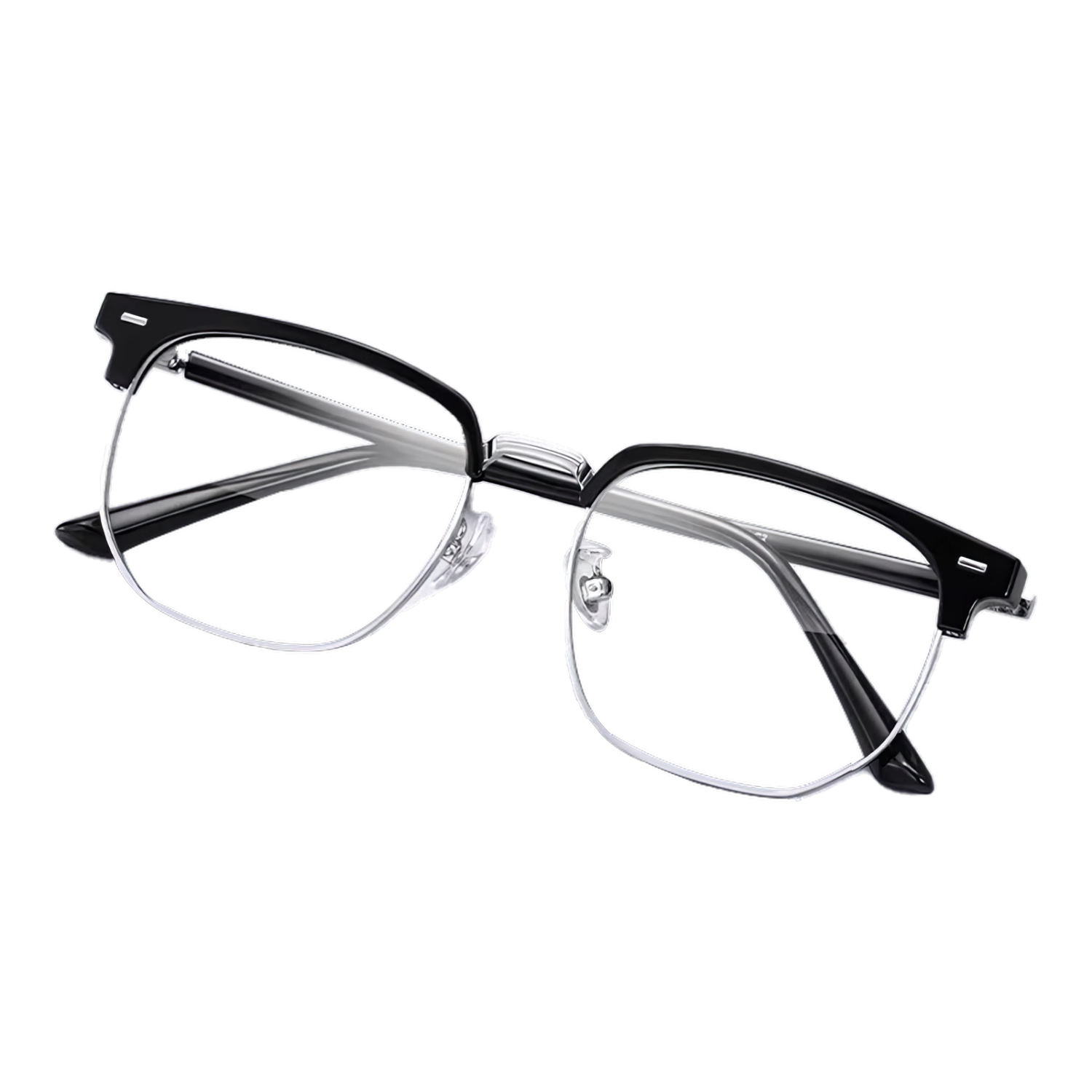 FESETE Blue Light Blocking Glasses, Father's Day Gift, Semi-Rimless Glasses, Professional Prescription Glasses for Myopia, Back-To Eyewear