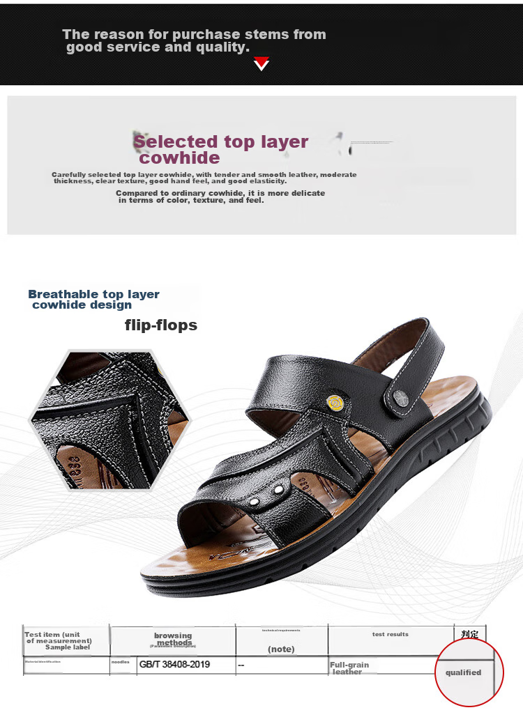 CARTELO Genuine Leather Sandals for Men, Breathable Top-Grain Leather Beach Shoes, Men's Outdoor Dual-Wear Slippers 9252 Brown Size 38 7