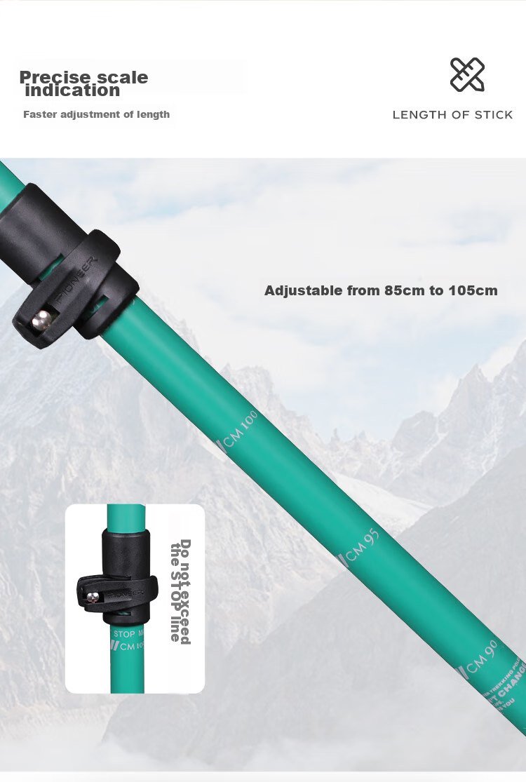 Pioneer Tianlangxing 9 Series Trekking Pole with Bent T-Handle, Carbon-Aluminum Alloy, Elderly Walking Stick, Dongfang Zhibai 18