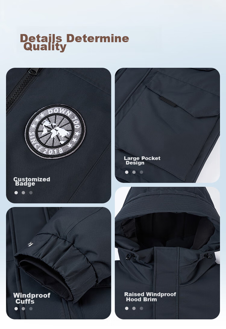 JD Original down Jacket for Men And Women, Couples' Short Parka Coat, Warm Thick Outerwear, Winter Clothing for Men, Gray, Size L 14