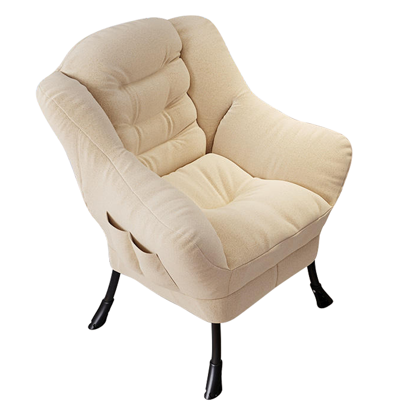 Yupin Lazy Sofa, Casual Dorm Balcony Sofa Chair, Comfortable Small Sofa, Soft Computer Chair with Backrest, LZ076 Beige