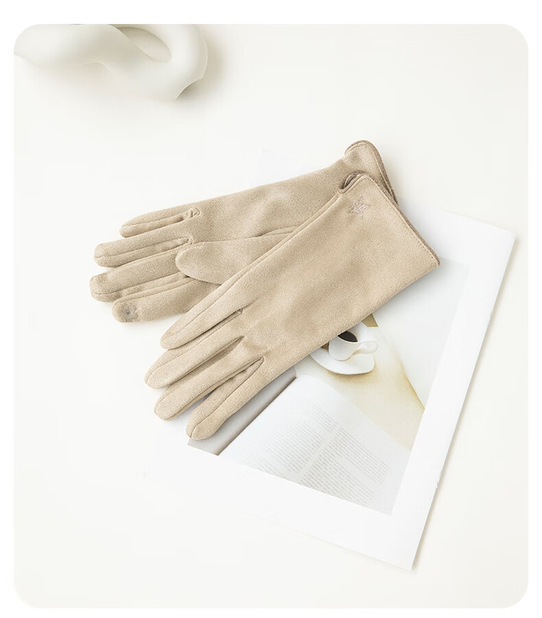 Siggi Women's Gloves, Autumn And Winter Windproof, Warm, Finger-Specific, Thin, Touchscreen Compatible, Fleece-Lined, Simple Solid Color, Cycling And Outdoor Use 14