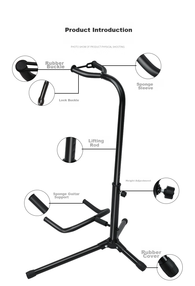Minsine Guitar Stand A Frame Floor Stand for Lute, Ukulele, Electric Guitar And Bass Universal Support Stand 3