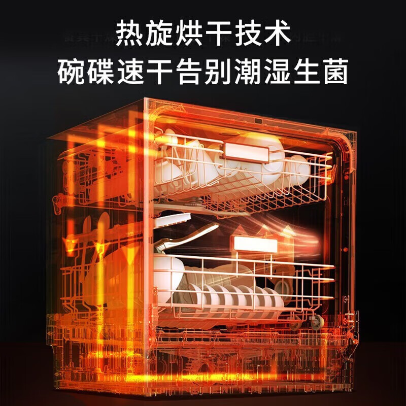 美的15套嵌入式洗碗机晶焰系列家用不返潮变频一级水效消毒洗热风烘干 14套四星级消毒S55可独立消毒