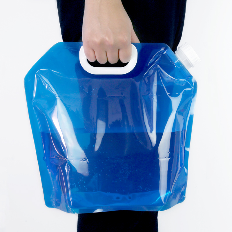 Bailingbaili Outdoor Water Storage Bag, Portable Folding Handheld Large Capacity Water Bag for Self-Driving Camping, Travel Water Carrying Bucket, 10L Blue