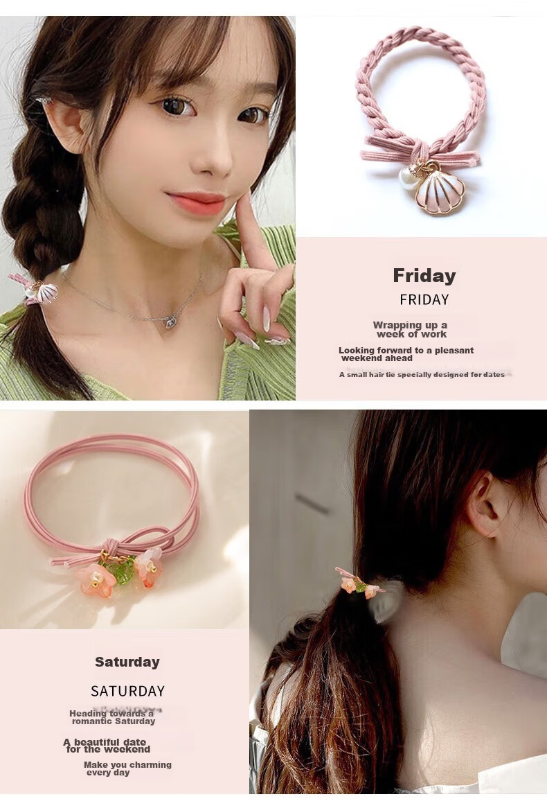 Gunai Weekly Hair Ties, Ponytail Holders, Hair Bands, Headbands, Hair Accessories Set, Birthday Gift for Girlfriend 7