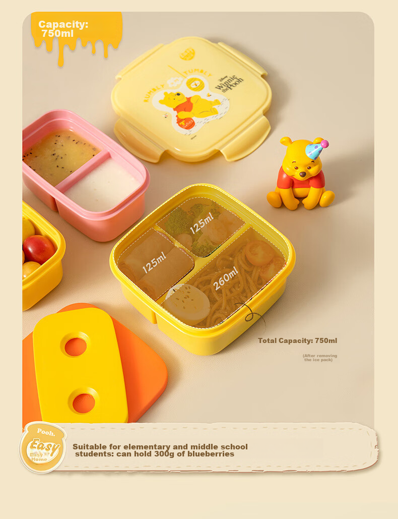 Easy Your Home Elementary School Fruit Cooler Box Autumn Picnic Box with 3 Compartments Lunch Box Children's School Supplies Essential for Back-To And Kindergarte 10