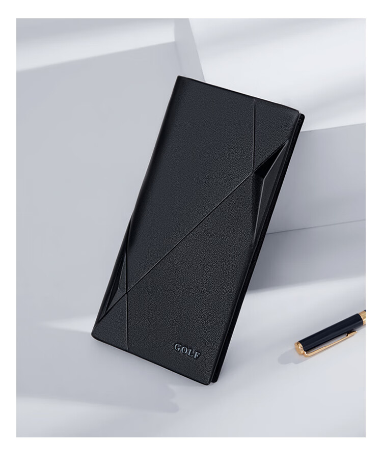 GOLF Men's Wallet, Top-Grain Leather, Long Style, Multiple Card Slots, Slim Casual Leather Wallet, Bill Holder, Gift Box Packaging 14