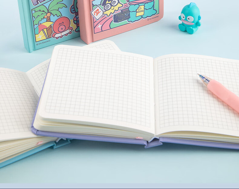GuangBo X Sanrio Little Mermaid Series Square Pocket Notebook, High-Quality Journal, Grid Inner Pages, Diary, 80 Sheets, 98*98mm, Random Color, KT81412 6