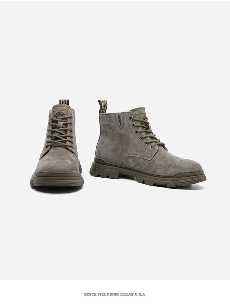 Dickies Men's High-Top Martin Boots, Thick-Soled Boots, Trendy Boots for Men And Women, Work Boots, Camel Color, Size 40 11