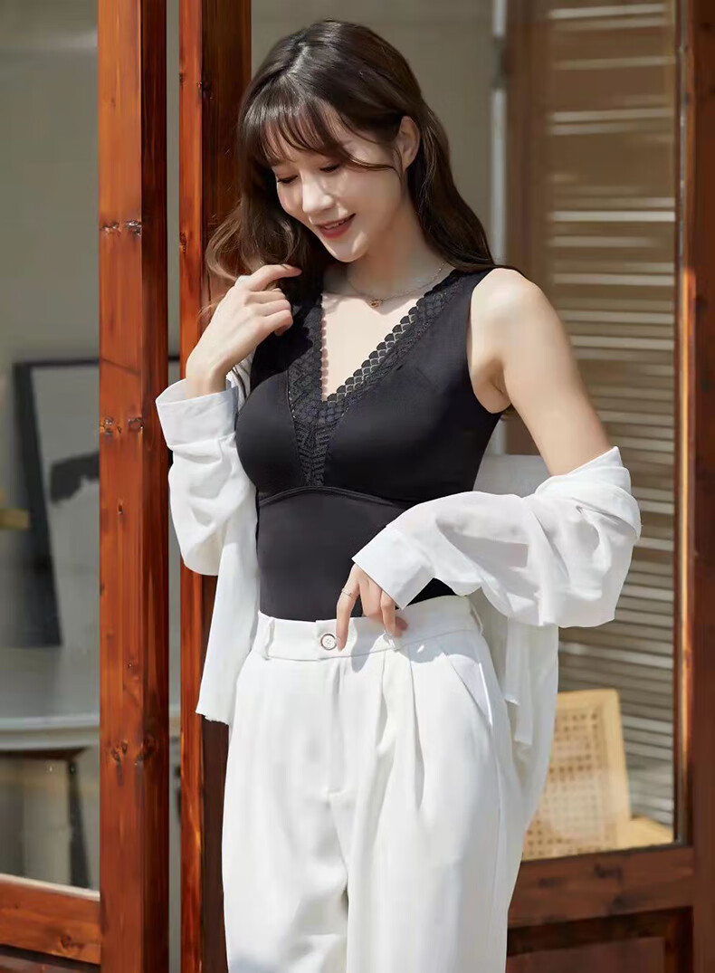 LangSha Women's Camisole Tank Top, Suitable for Outer Wear Or Inner Layering, Summer Style, Strap Undershirt, Bra Vest with Built-In Pads, Sexy And Integrated Desig 19